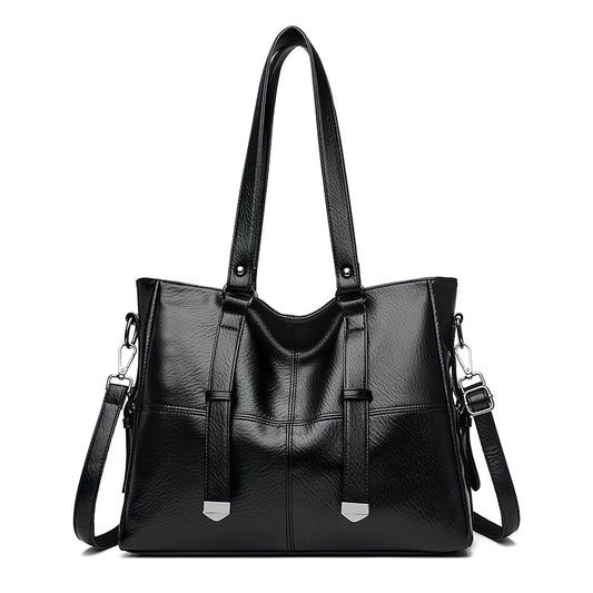 Elegante bolso tote grande de cuero suave — Bolso de mano de gran capacidad