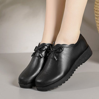 Zapatos de piel para mujer con suela blanda y antideslizante