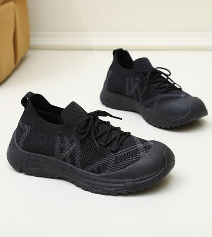 zapatos de malla con plataforma y punta redonda