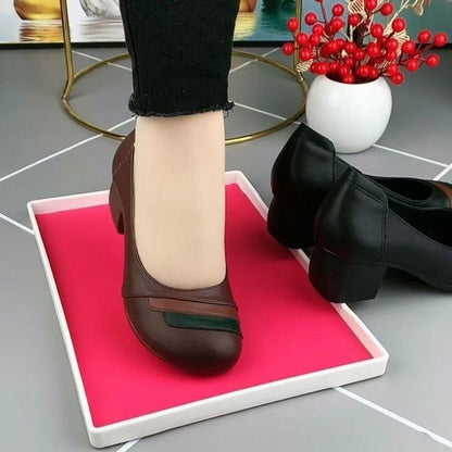 Zapatos de piel con bloques de color retro