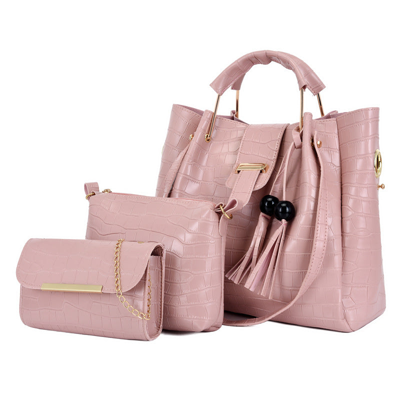 🔥 Compra uno y llévate tres-Nuevo conjunto de tres bolsos con estampado de cocodrilo