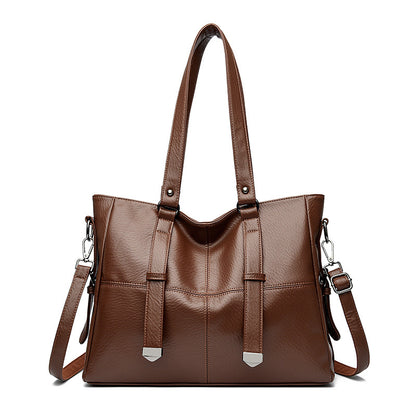Elegante bolso tote grande de cuero suave — Bolso de mano de gran capacidad
