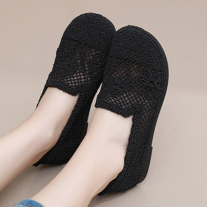 Zapatos de malla con punta redonda hueca