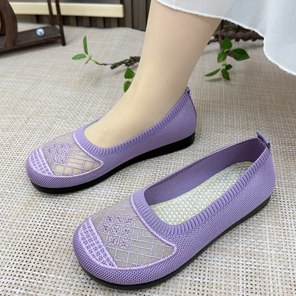 Zapatos de malla sin cordones con forma de diamante