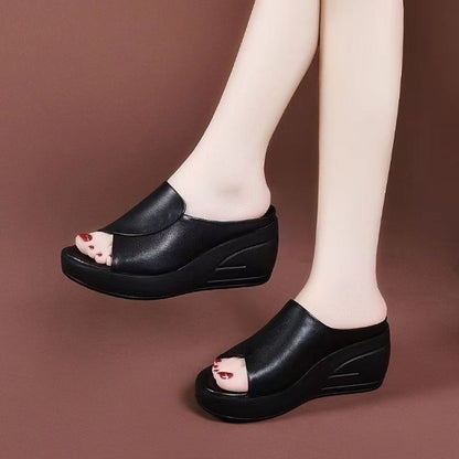 Sandalias de cuña cómodas con suela blanda