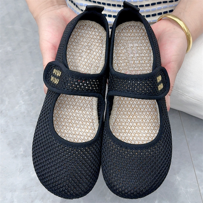 Zapatos de malla con punta redonda y velcro