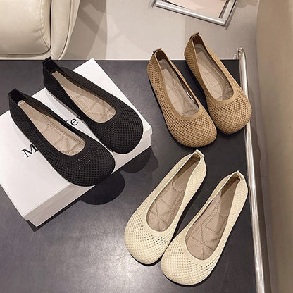 Zapatos Mary Jane de malla con punta redonda