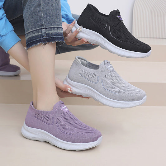 Zapatos de malla de doble raya