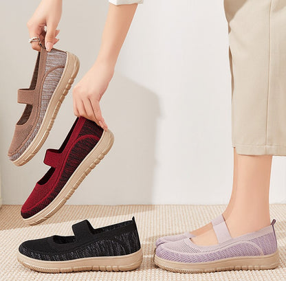 Zapatos de malla con cordones a rayas