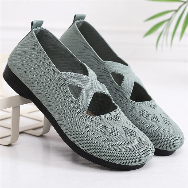 Zapatos de malla sin cordones con tiras cruzadas