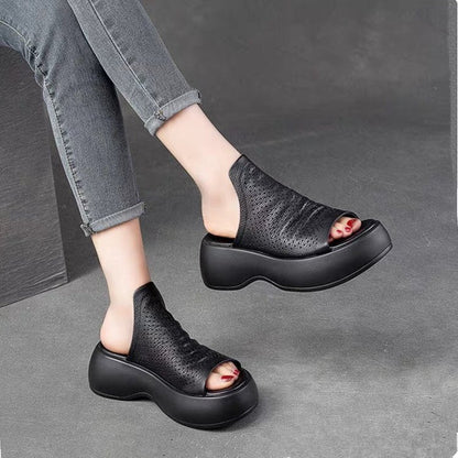 Sandalias de plataforma transpirables