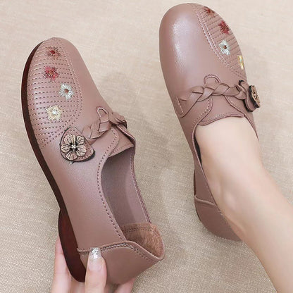 Zapatos de cuero suave con suela de piel de vaca