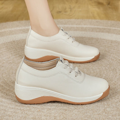 Zapatos casuales de plataforma de cuero