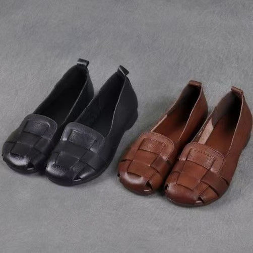 Zapatos de piel tejida suave