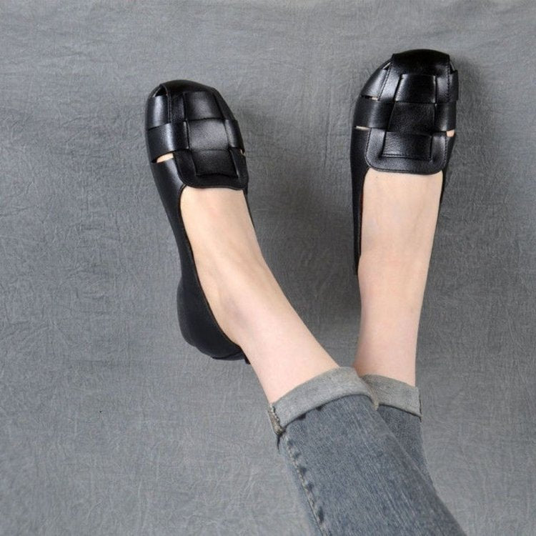 Zapatos de piel tejida suave