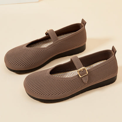 Zapatos de malla con hebilla de cuero