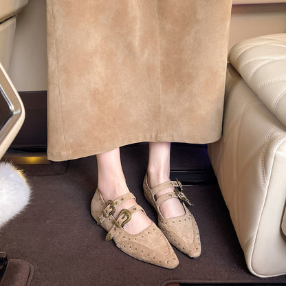 2026 Primavera Nueva Moda Zapatos de Tacón Alto Casuales de Estilo Retro para Mujer