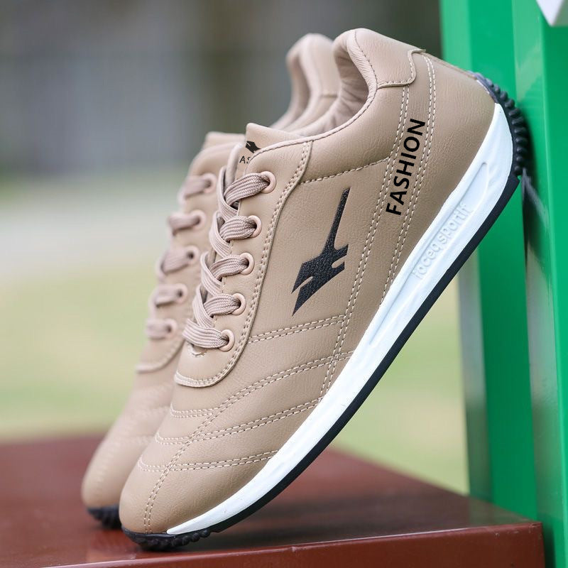 Zapatos de cuero con cordones y suela gruesa para hombre