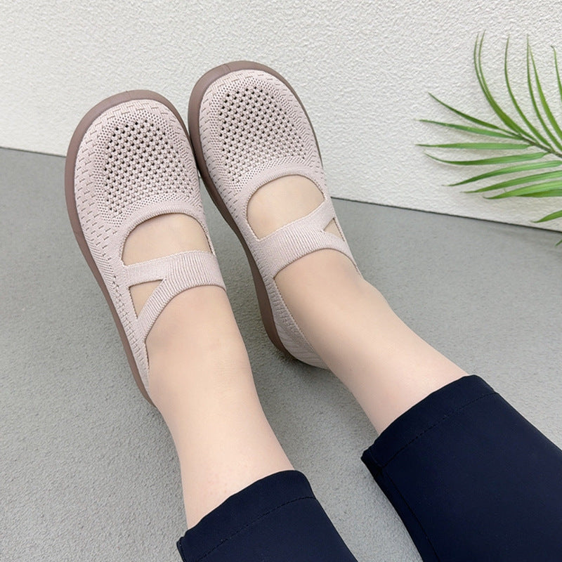 Zapatos de malla con cordones huecos