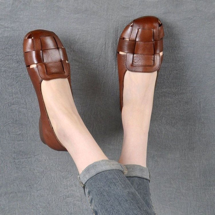 Zapatos de piel tejida suave