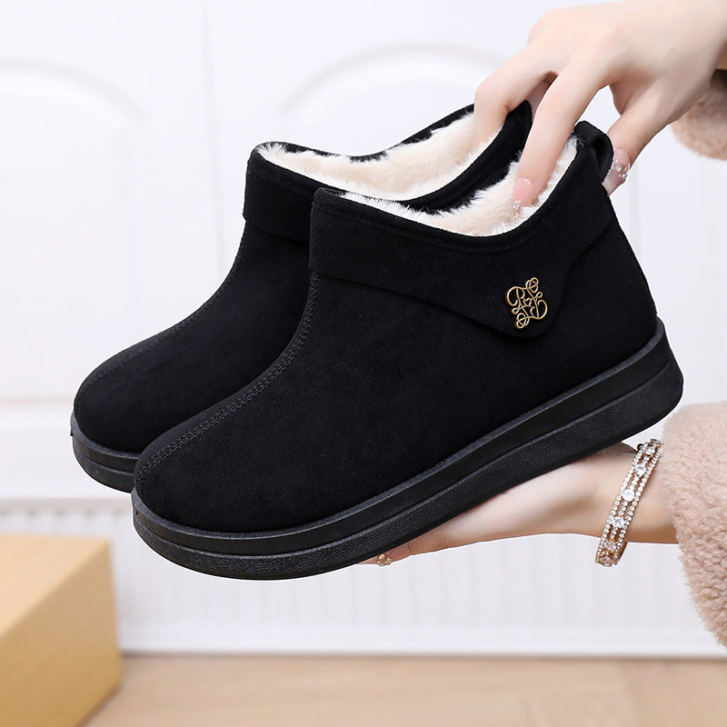 Botines bajos retro con forro polar