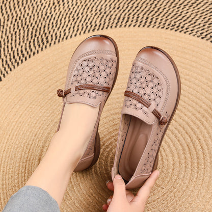 Bailarinas retro de suela blanda con calado