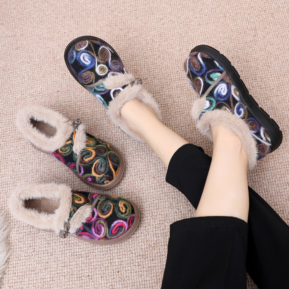 Zapatos de Invierno con Forro Cálido y Diseño Colorido
