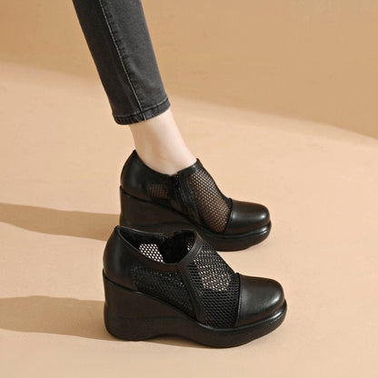 Zapatos de cuña de malla transpirable