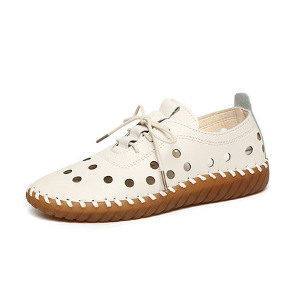 Zapatos planos de piel de vaca