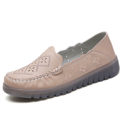 Zapatos de piel auténtica para mujer con superficie suave