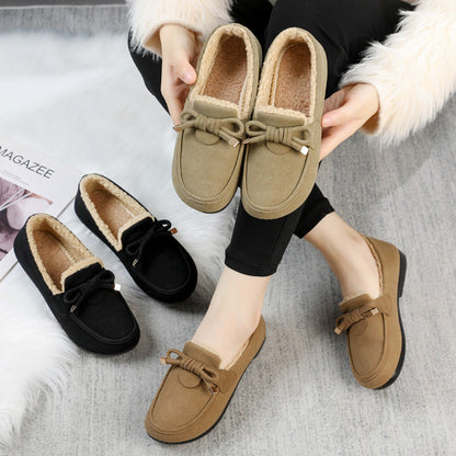 Zapatos planos casuales y cálidos