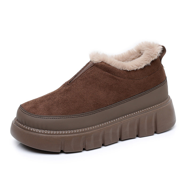 Botas de nieve de ante con suela gruesa antideslizante