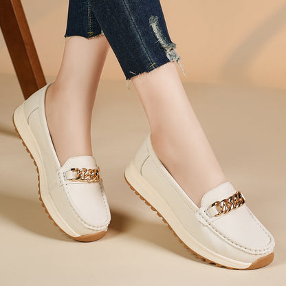 Zapatos de cuero cómodos de corte bajo