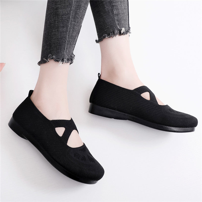 Zapatos de malla sin cordones con tiras cruzadas