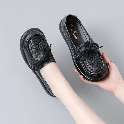 Zapatos cómodos de piel auténtica transpirable con suela hueca suave.