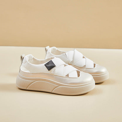 Zapatos de plataforma de piel transpirable que aumentan la estatura.