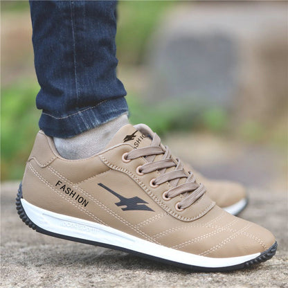 Zapatos de cuero con cordones y suela gruesa para hombre