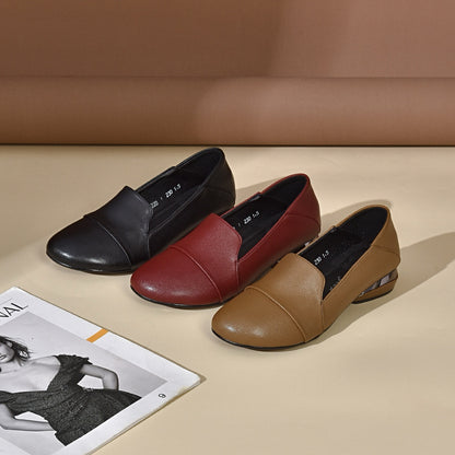 Zapatos de mujer de tacón bajo y doble piel