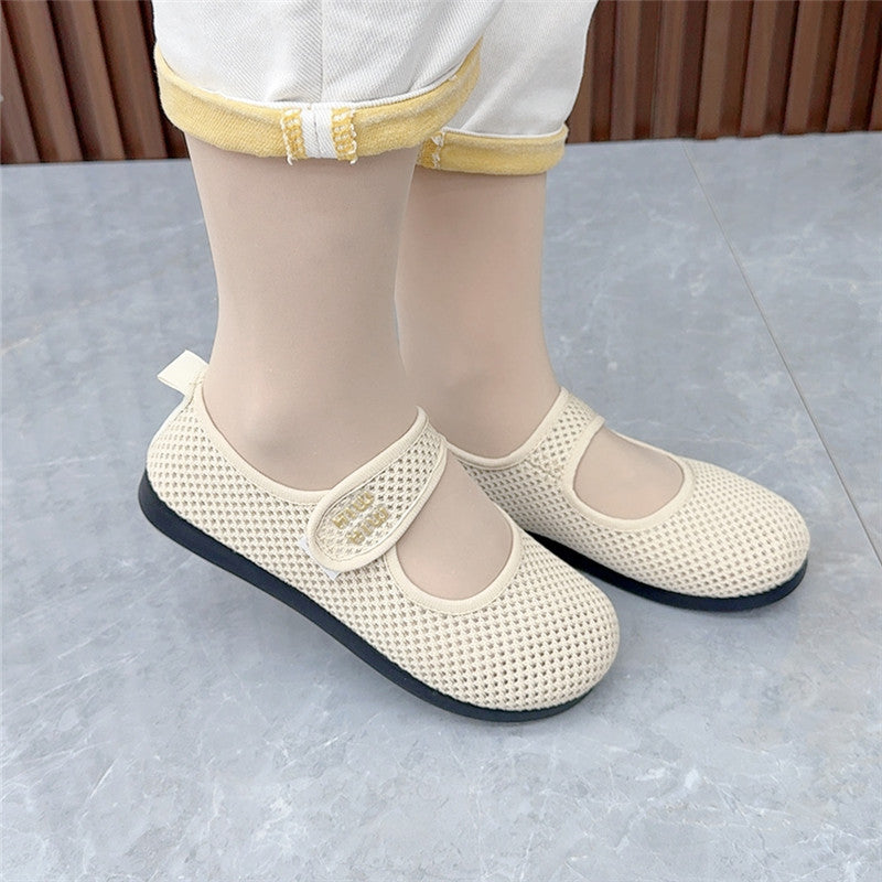 Zapatos de malla con punta redonda y velcro