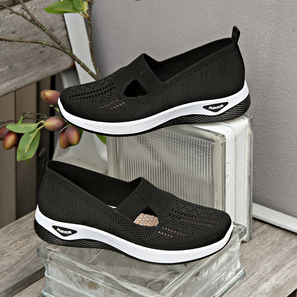 Zapatos casuales cómodos, transpirables y de suela blanda para mujer