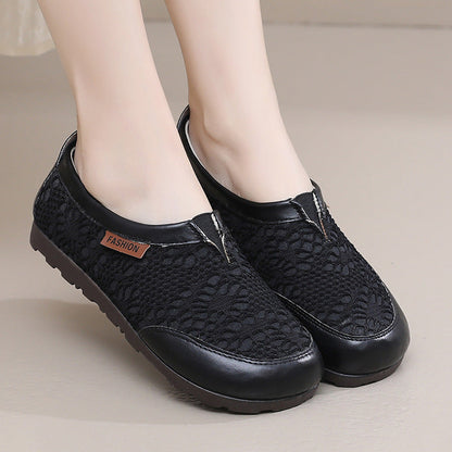 Zapatos mujeres nuevos zapatos de encaje de primavera 2025 zapatos individuales ligeros con un pedal zapatos de pescador