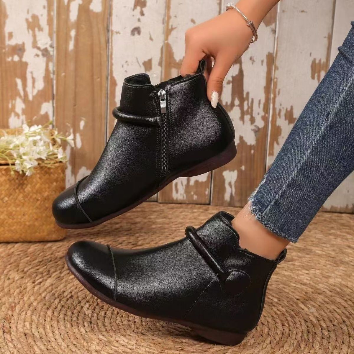 Botas de cuero de suela blanda