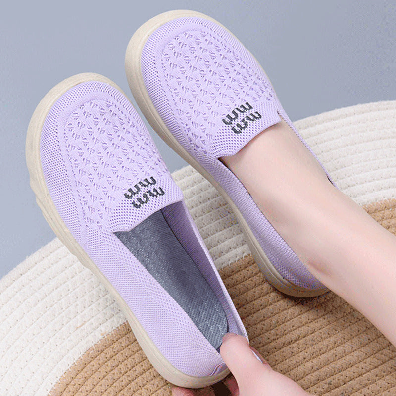 Zapatos de malla transpirables y cómodos con punta redonda.