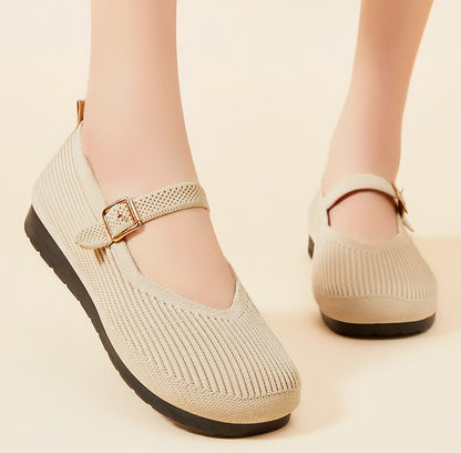 Zapatos de malla con hebilla de cuero