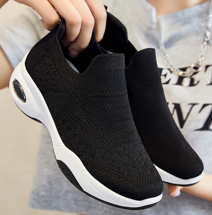 Zapatos de malla a rayas con colchón de aire