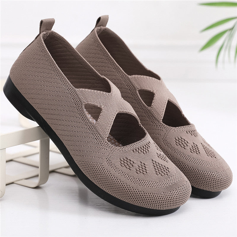 Zapatos de malla sin cordones con tiras cruzadas