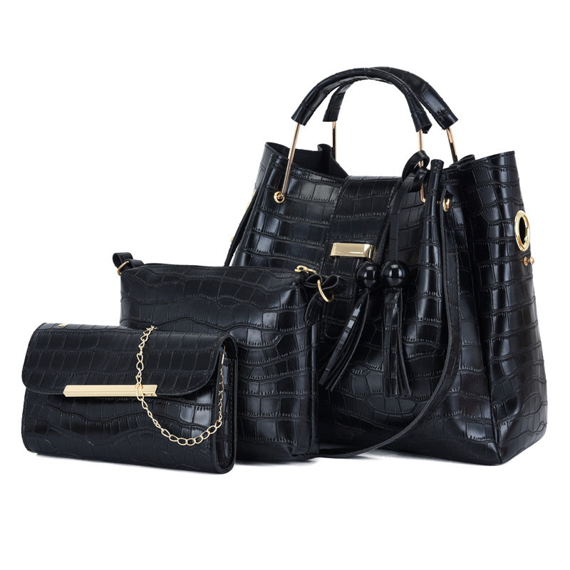 🔥 Compra uno y llévate tres-Nuevo conjunto de tres bolsos con estampado de cocodrilo
