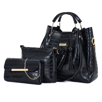 🔥 Compra uno y llévate tres-Nuevo conjunto de tres bolsos con estampado de cocodrilo