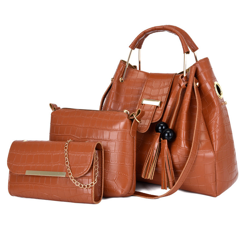 🔥 Compra uno y llévate tres-Nuevo conjunto de tres bolsos con estampado de cocodrilo