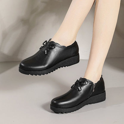 Zapatos de piel para mujer con suela blanda y antideslizante
